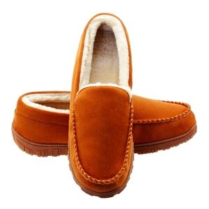 Men's Cozy Tan Slippers House Shoes Warm Cozy Hard Sole Indoor Outdoor 11